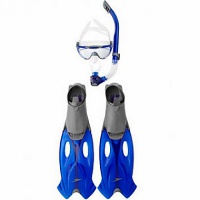 набор: ласты-маска-трубка speedo glide mask snorkle & fin set 8-016595052 (5052) серый/голубой 43-44