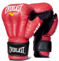 перчатки для рукопашного боя everlast hsif leather 6 унций, красные