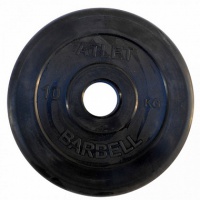 диск обрезиненный d51мм mb barbell atlet 10кг черный