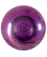 мяч для художественной гимнастики rgb-102, 15 см, фиолетовый, с блестками