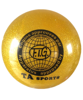 мяч для художественной гимнастики rgb-102, 15 см, желтый, с блестками